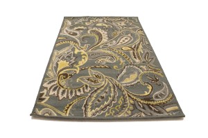 Gray Floral 5X8 Hand-Tufted Modern Rug