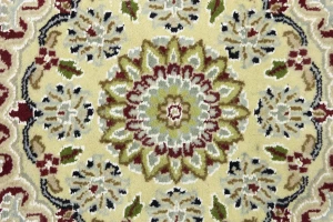 Black Floral 8X10 Indo-Nain Oriental Rug