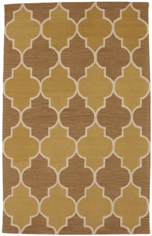 Gold & Brown Trellis 5X8 Hand-Tufted Modern Rug