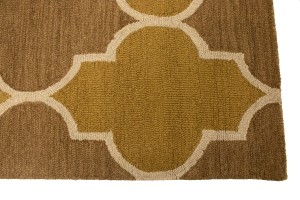 Gold & Brown Trellis 5X8 Hand-Tufted Modern Rug