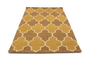 Gold & Brown Trellis 5X8 Hand-Tufted Modern Rug