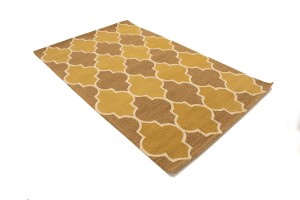 Gold & Brown Trellis 5X8 Hand-Tufted Modern Rug