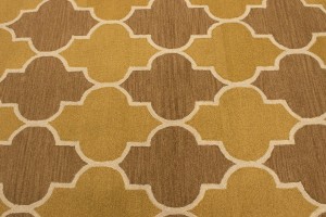Gold & Brown Trellis 5X8 Hand-Tufted Modern Rug