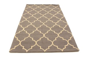 Taupe Trellis 5X8 Hand-Tufted Modern Rug