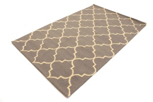 Taupe Trellis 5X8 Hand-Tufted Modern Rug