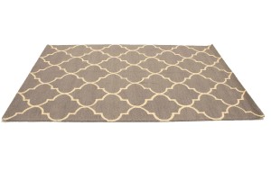 Taupe Trellis 5X8 Hand-Tufted Modern Rug