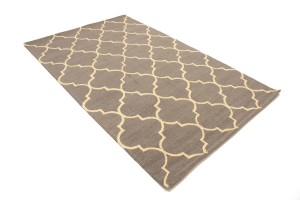 Taupe Trellis 5X8 Hand-Tufted Modern Rug
