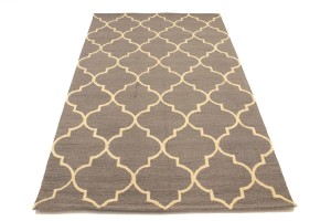 Taupe Trellis 5X8 Hand-Tufted Modern Rug