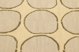 Beige Geometric 5X8 Hand-Tufted Modern Rug