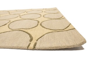 Beige Geometric 5X8 Hand-Tufted Modern Rug