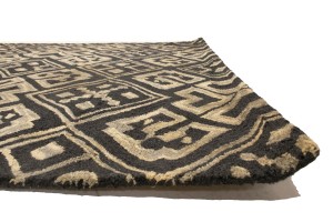 Dark Gray Geometric 5X8 Hand-Tufted Modern Rug