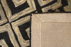 Dark Gray Geometric 5X8 Hand-Tufted Modern Rug