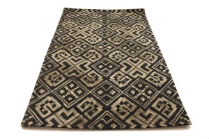 Dark Gray Geometric 5X8 Hand-Tufted Modern Rug