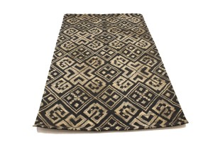 Dark Gray Geometric 5X8 Hand-Tufted Modern Rug