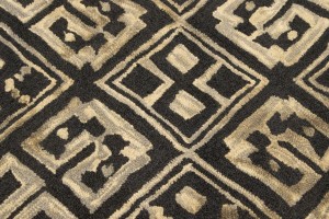 Dark Gray Geometric 5X8 Hand-Tufted Modern Rug