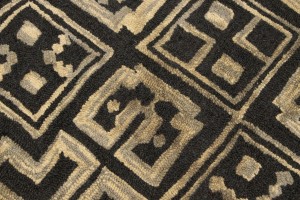 Dark Gray Geometric 5X8 Hand-Tufted Modern Rug