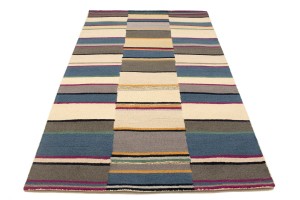 Multicolored Stripes 5X8 Hand-Tufted Modern Rug