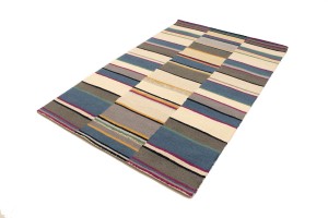 Multicolored Stripes 5X8 Hand-Tufted Modern Rug