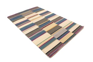 Multicolored Stripes 5X8 Hand-Tufted Modern Rug