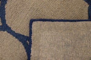 Cream & Purple-navy Trellis 5X8 Hand-Tufted Modern Rug