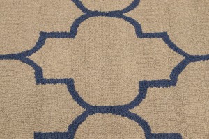 Cream & Purple-navy Trellis 5X8 Hand-Tufted Modern Rug