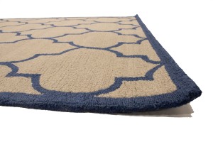 Cream & Purple-navy Trellis 5X8 Hand-Tufted Modern Rug