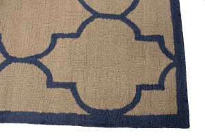 Cream & Purple-navy Trellis 5X8 Hand-Tufted Modern Rug