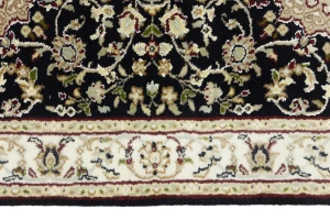 Black Floral 3X10 Indo-Nain Oriental Runner Rug