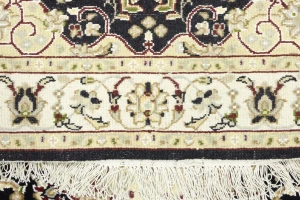 Black Floral 3X10 Indo-Nain Oriental Runner Rug