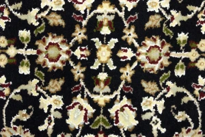 Black Floral 3X10 Indo-Nain Oriental Runner Rug
