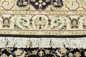 Black Floral 3X12 Indo-Nain Oriental Runner Rug
