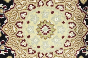 Black Floral 3X12 Indo-Nain Oriental Runner Rug