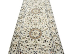 Cream Floral 3X23 Indo-Nain Oriental Runner Rug