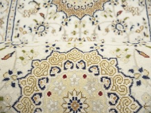 Cream Floral 3X23 Indo-Nain Oriental Runner Rug