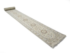 Cream Floral 3X23 Indo-Nain Oriental Runner Rug