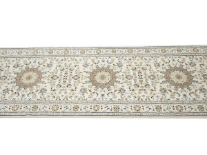 Cream Floral 3X23 Indo-Nain Oriental Runner Rug