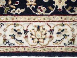 Dark Navy Floral 3X16 Indo-Nain Oriental Runner Rug