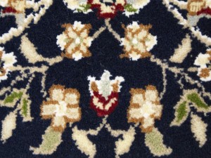 Dark Navy Floral 3X16 Indo-Nain Oriental Runner Rug