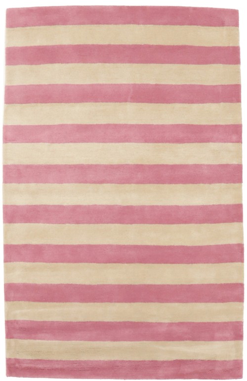 Pink Stripes 5X8 Hand-Tufted Modern Rug