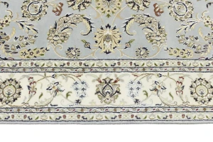 Light Blue-gray Floral 7X10 Indo-Nain Oriental Rug
