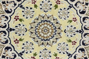 Light Blue-gray Floral 7X10 Indo-Nain Oriental Rug