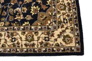 Dark Navy Floral 5X8 Hand-Tufted Modern Rug