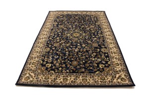 Dark Navy Floral 5X8 Hand-Tufted Modern Rug