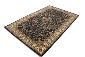 Dark Navy Floral 5X8 Hand-Tufted Modern Rug