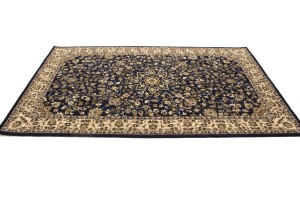 Dark Navy Floral 5X8 Hand-Tufted Modern Rug