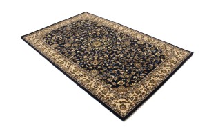Dark Navy Floral 5X8 Hand-Tufted Modern Rug