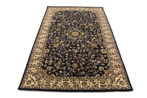 Dark Navy Floral 5X8 Hand-Tufted Modern Rug