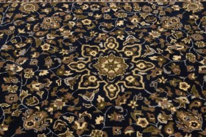 Dark Navy Floral 5X8 Hand-Tufted Modern Rug