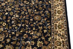 Dark Navy Floral 5X8 Hand-Tufted Modern Rug