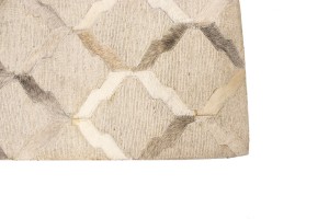 Silver Cowhide 8X10 Modern Leather Rug